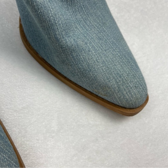 Denim Western Pointed Toe Boots - Picture 3 of 9
